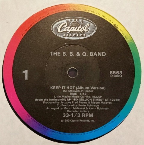 画像1: The B. B. &. Q. Band - Keep It Hot/On The Beat  12"