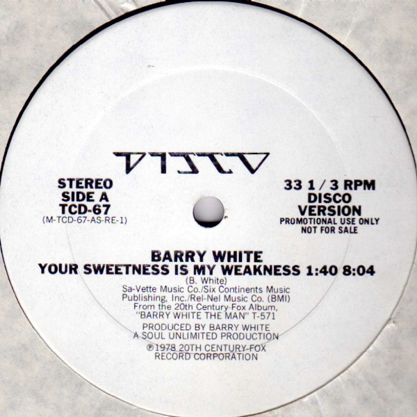 画像1: Barry White - Your Sweetness Is My Weakness  12"