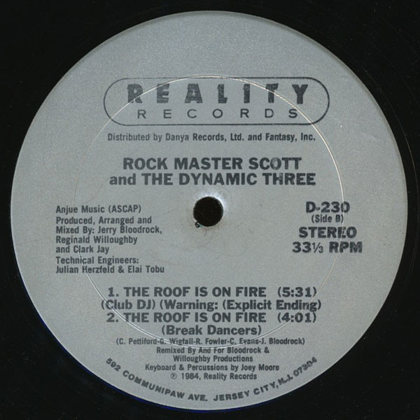 画像2: Rock Master Scott And The Dynamic Three - Request Line/The Roof Is On Fire  12"