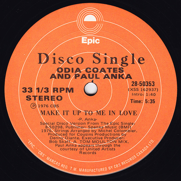 画像1: Odia Coates And  Paul Anka - Make It Up To Me In Love/You  12"  