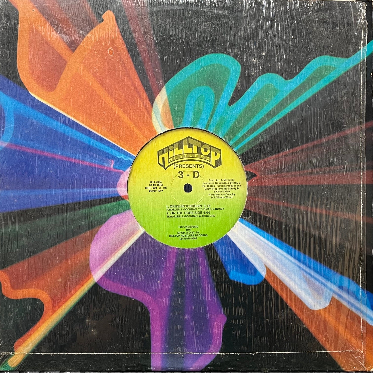 画像1: 3-D (Three Times Dope) - Crushin & Bussin'/On The Dope Side/Acknickulous Beat  12"