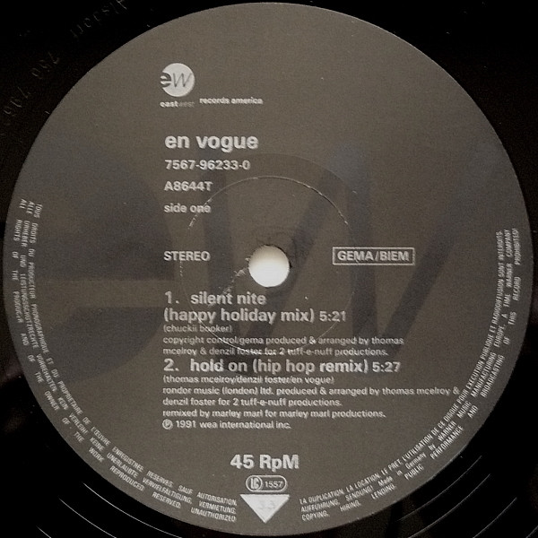 画像2: En Vogue - Silent Nite (Happy Holiday Mix)/Hold On (Hip Hop Mix)/Lies (New Jack Remix)/Time Goes On (Dance Remix)  EP