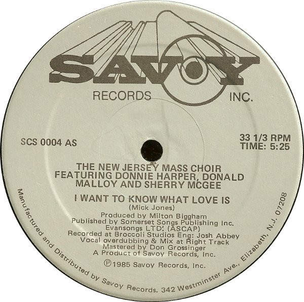 画像1: The New Jersey Mass Choir - I Want To Know What Love Is  12"
