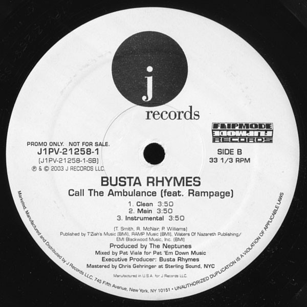 画像2: Busta Rhymes - I Know What You Want feat Mariah Carey and Flipmode Squad/Call The Ambulance  12"