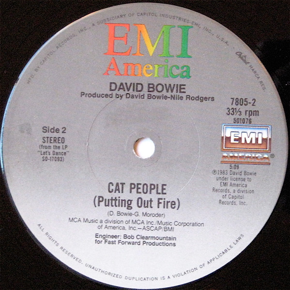 画像2: David Bowie - Let's Dance/Cat People  12"