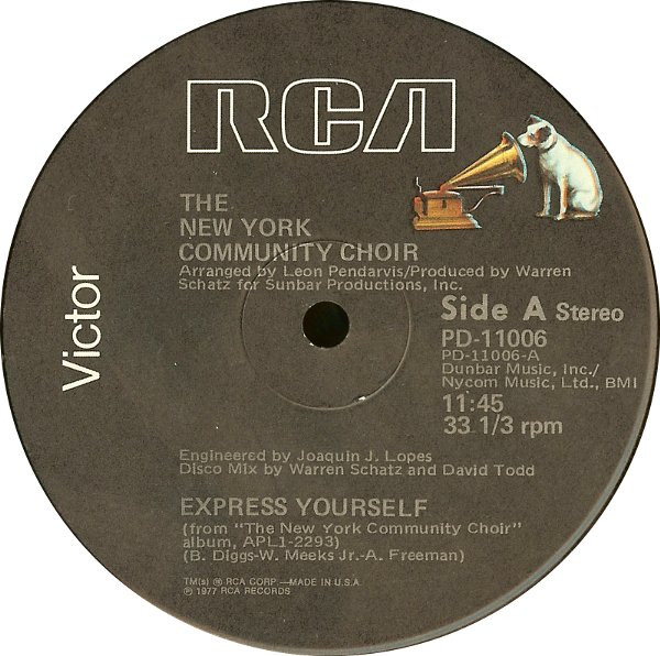 画像1: The New York Community Choir - Express Yourself/Have A Good Time  12"