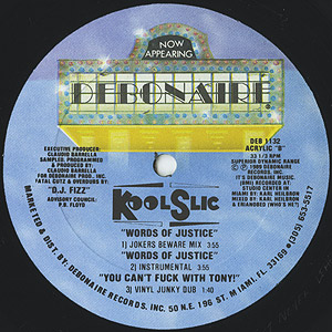 画像1: Kool Slic - Girls Get Ill/Words Of Justice/You Can't Fuck With Tony !  12" 