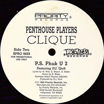 画像2: Penthouse Players Clique - Trust No Bitch/P.S. Phuk U 2  12" 