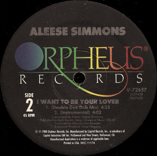 画像2: Aleese Simmons - I Want To Be Your Lover  12"  