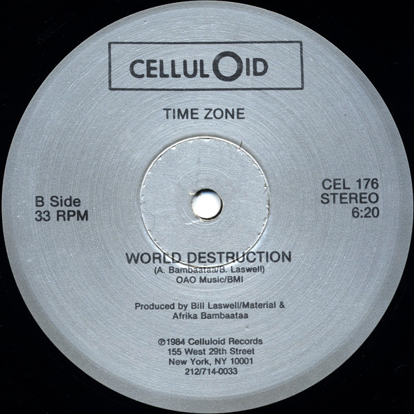 画像3: Time Zone Featuring John Lydon & Afrika Bambaataa - World Destruction  12"