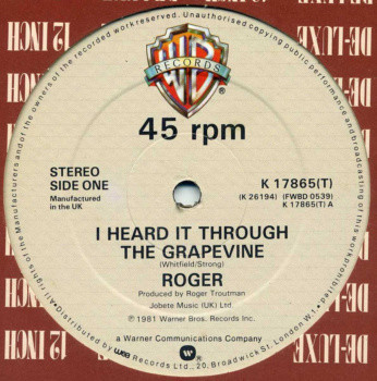画像1: Roger - I Heard It Through The Grapevine/A Chunk Of Sugar  12"