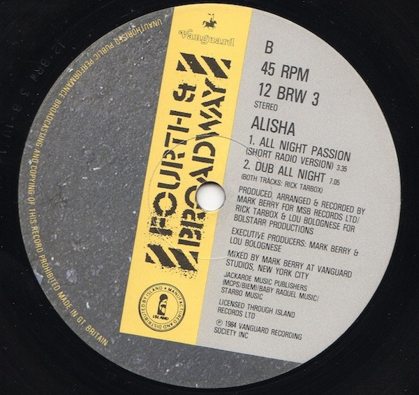 画像2: Alisha - All Night Passion  12"