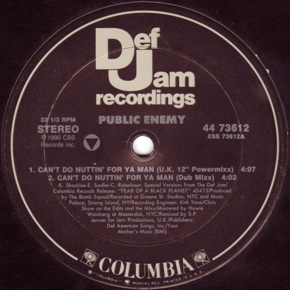 画像2: Public Enemy - Can't Do Nuttin' For Ya Man/Get The Fuck Outta Dodge/Burn Hollywood Burn  12"