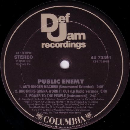 画像3: Public Enemy - Brothers Gonna Work It Out/Power To The People/Anti-Nigger Machine 12"