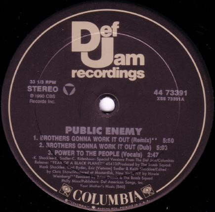 画像2: Public Enemy - Brothers Gonna Work It Out/Power To The People/Anti-Nigger Machine 12"