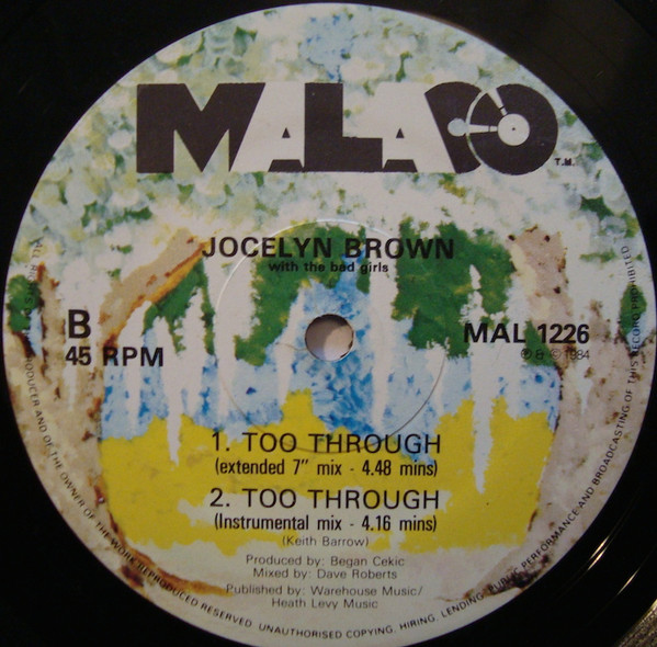 画像2: Jocelyn Brown With The Bad Girls - Too Through  12" 