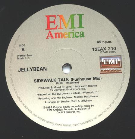 画像2: Jellybean - Sidewalk Talk (Funhouse Mix)/Was Dog A Doughnut  12" 
