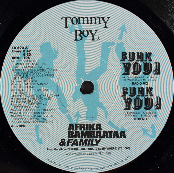画像2: Afrika Bambaataa & Family - Funk You ! 12"