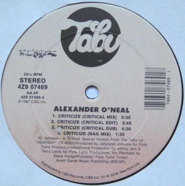 画像3: Alexander O'Neal - Criticize (7Vers！) 12"