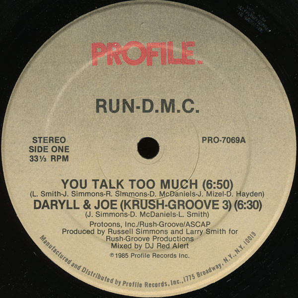 画像1: Run-D.M.C - You Talk Too Much/Daryll & Joe  12" 