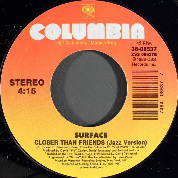 画像2: Surface - Closer Than Friends  7"