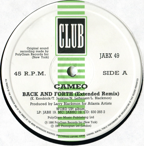 画像2: Cameo - Back And Forth/You Can Have The World  12"