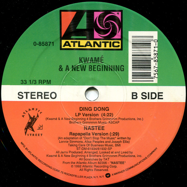 画像2: Kwamé & A New Beginning - Nastee/Ding Dong  12"